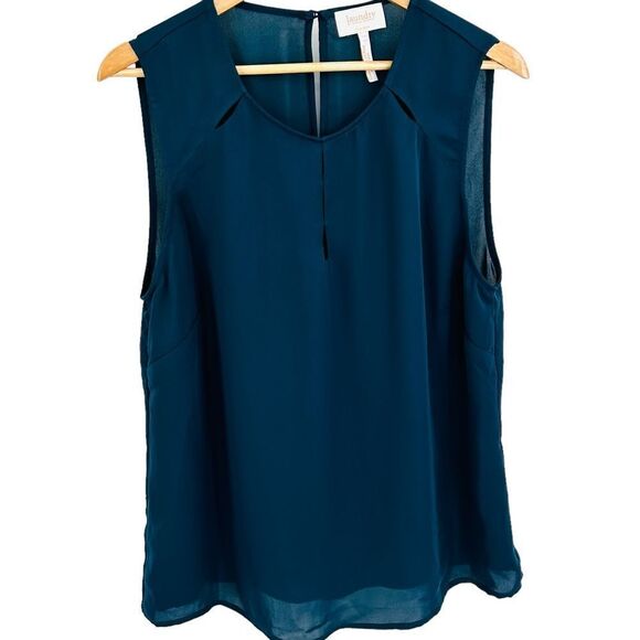 Laundry by Shelli Segal dark teal sleeveless dress/work top size 14 - Picture 1 of 6